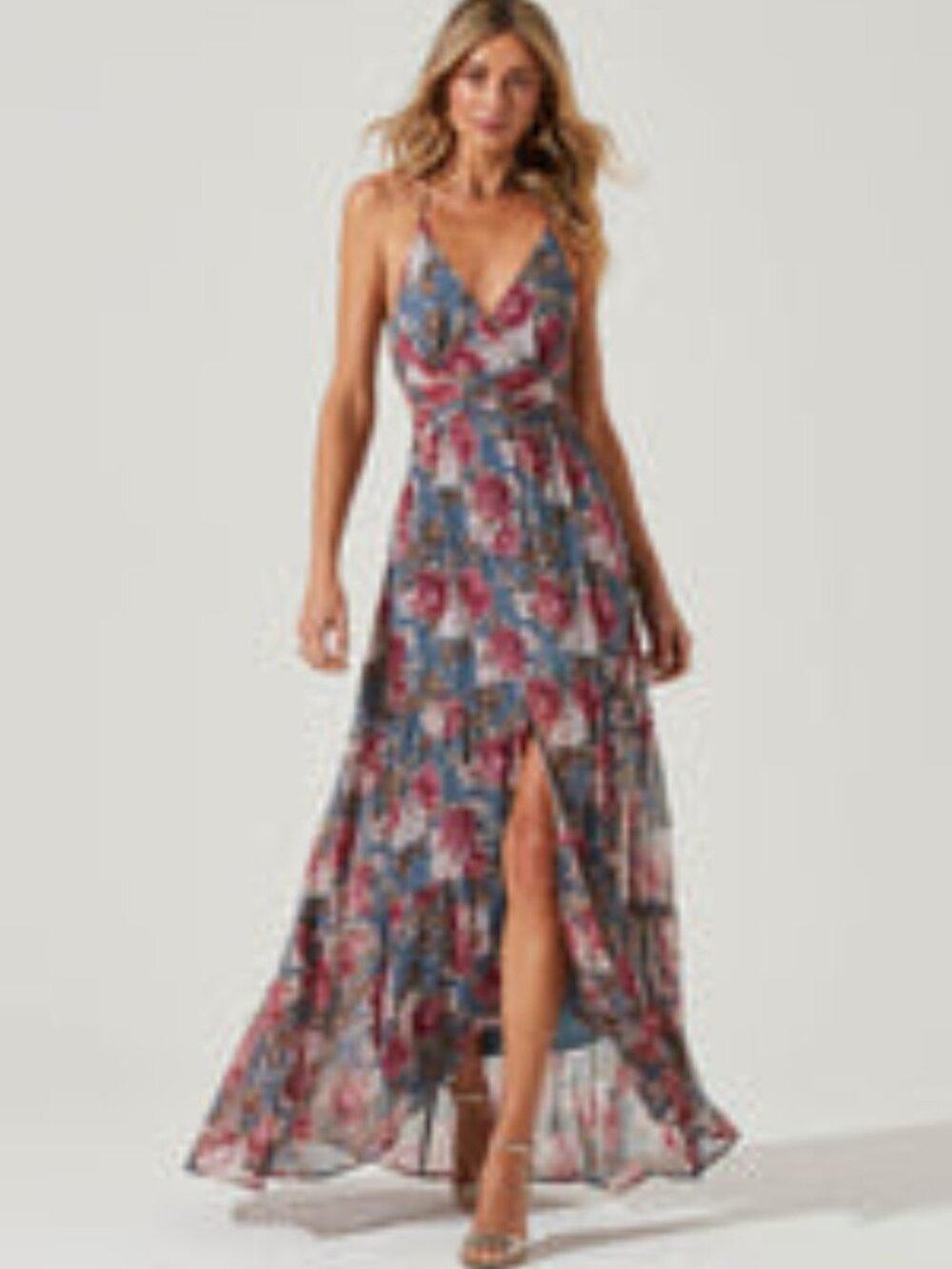 ASTR Frolic Floral Cutout Maxi Dress (Size S)